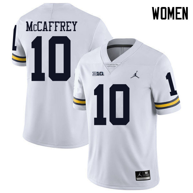 Jordan Brand Women #10 Dylan McCaffrey Michigan Wolverines College Football Jerseys Sale-White